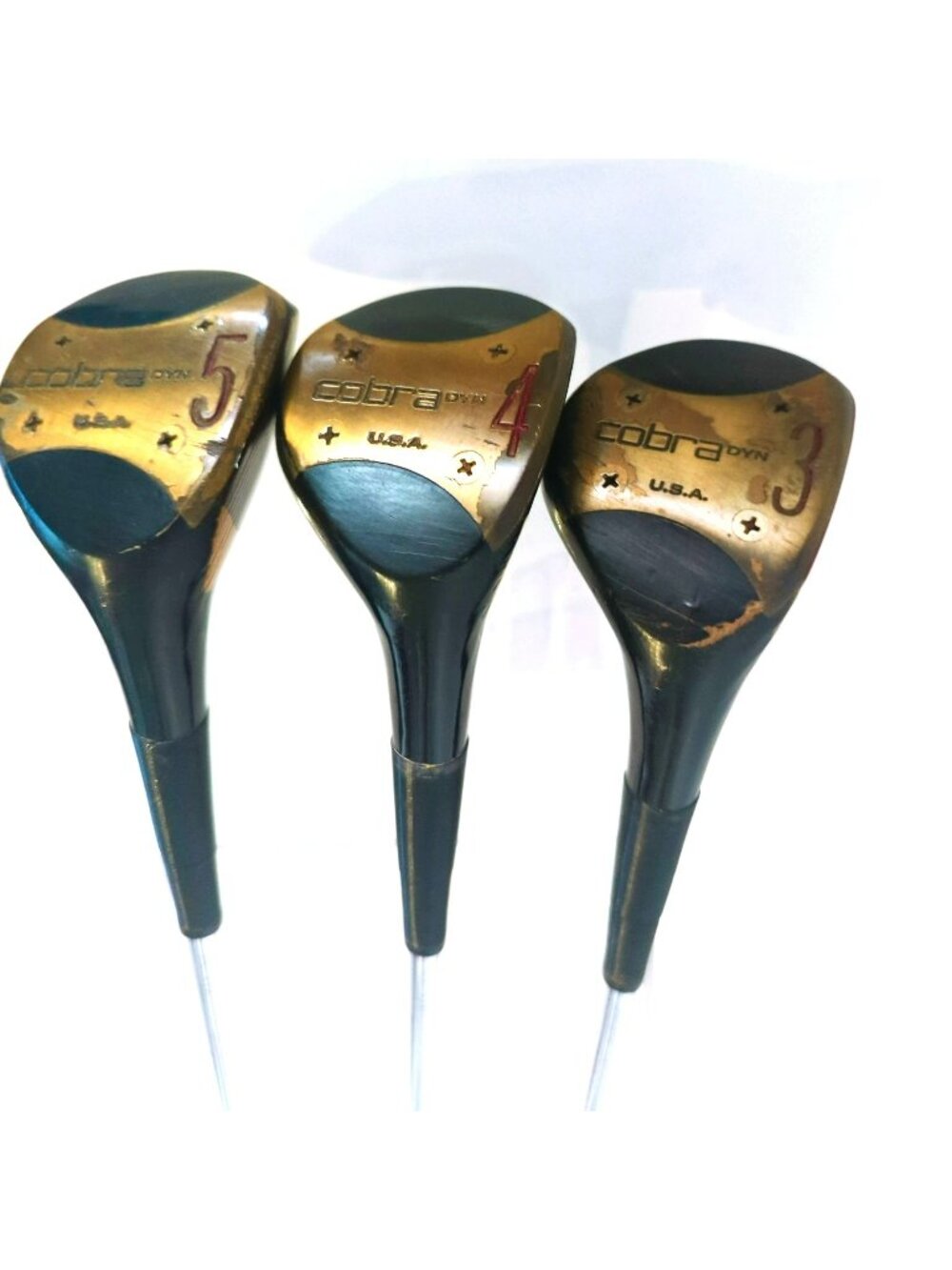 Cobra DYN 3/4/5 Laminated Wood Golf Club Set Vintage USA Steel Shafts